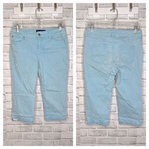 Bandolino Turquoise Jean Capri Pants Size 8P Petite